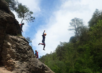 Kid enjoying hiking in Sant Feliu