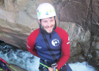 Canyoneering action in Sant Feliu