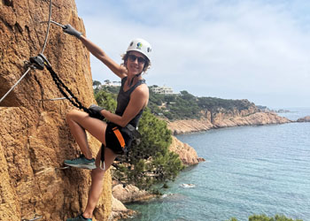Kid enjoying hiking in Sant Feliu