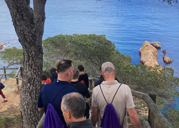 Kid enjoying hiking in Sant Feliu