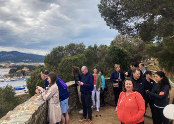 Kid enjoying hiking in Sant Feliu