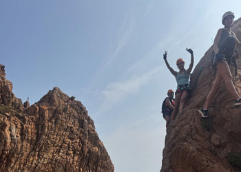 Canyoneering action in Sant Feliu