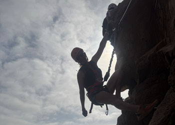 Canyoneering action in Sant Feliu