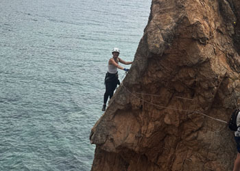Kid enjoying hiking in Sant Feliu